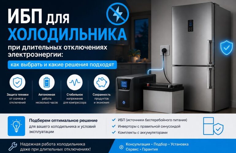 ИБП для холодильника при длительных отключениях электроэнергии: как выбрать и какие решения подходят